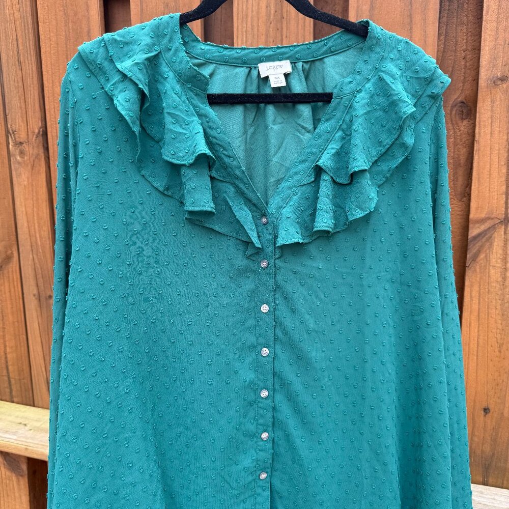 Teal J Crew Blouse